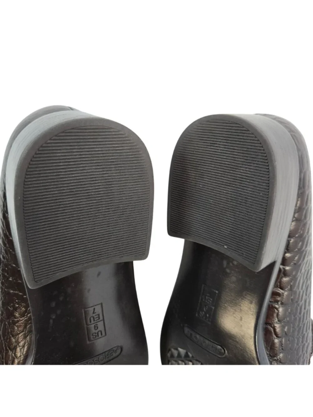 Aerosoles Wish List Leather Crocodile Embossed Loafer Shoes Size 9M